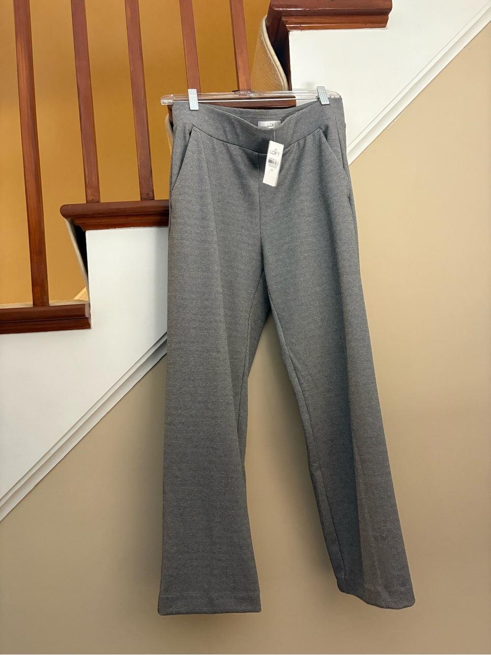 LOFT Gray Wide-Leg Ponte Pants